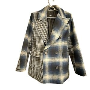 7 For All Mankind  M patchwork pea coat mint condition- very beautiful and fun!